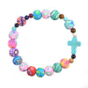 colorful catholic barcelt for women - catholic polymer clay bracelet stretchy - winfinity brands
