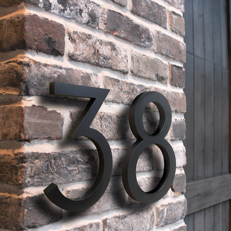 Large Black Modern House Numbers - 4in (10cm) or 6in (15cm) House Address Numbers 0,1,2,3,4,5,6,7,8,9