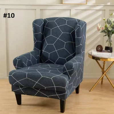 Spandex Wingback Chair Slipcovers - Large Armchair Chair Cover - 2 Piece Chair Protection Cover for Home, Office, Events