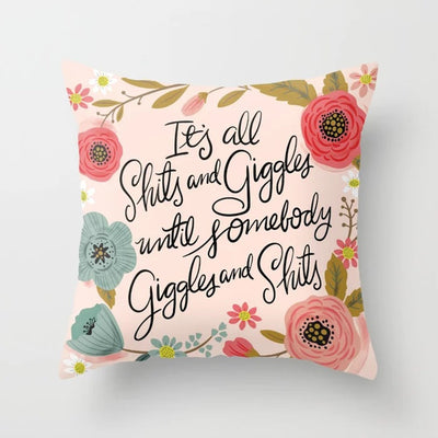 TOOFUNNY™ Potty Mouth Pillowcase Cushion Covers (45cm x 45cm/18in x 18in)