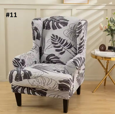 Spandex Wingback Chair Slipcovers - Large Armchair Chair Cover - 2 Piece Chair Protection Cover for Home, Office, Events