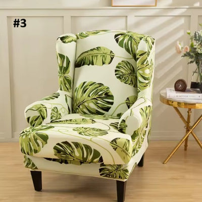 Spandex Wingback Chair Slipcovers - Large Armchair Chair Cover - 2 Piece Chair Protection Cover for Home, Office, Events