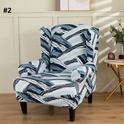 Spandex Wingback Chair Slipcovers - Large Armchair Chair Cover - 2 Piece Chair Protection Cover for Home, Office, Events