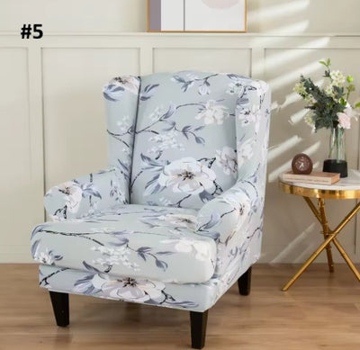 Spandex Wingback Chair Slipcovers - Large Armchair Chair Cover - 2 Piece Chair Protection Cover for Home, Office, Events