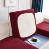 Faux Terry Cloth Sofa Seat Cover, Leaf Patterned Cushion Single Seat Cover, Corner Shape Couch Cover