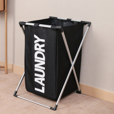 collapsible folding laundry bin with metal frame