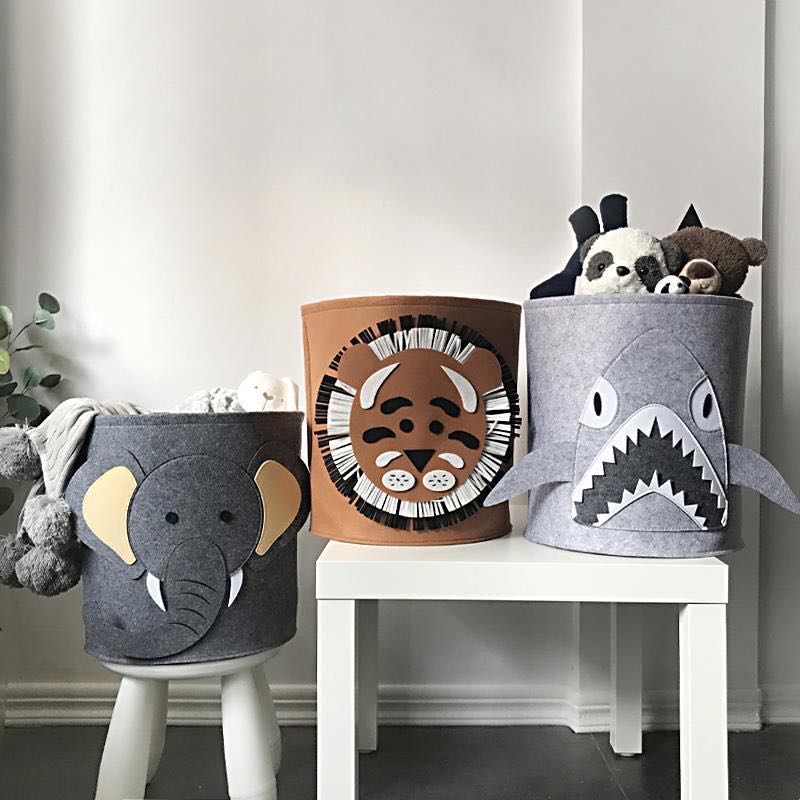 Minimalist Toy Storage Basket/ Animal Theme Toy Hamper/ Kids Laundry Hamper