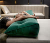 Headboard Wedge Bed Rest Pillow, Triangular Velveteen Relaxation Décor Pillow