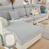 Leaf Patterned Fabric Sofa Seat Cover, Corner Shape Couch Cover, Elastic Cushion Single Seat Cover