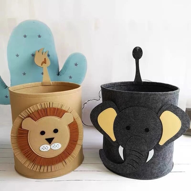 Minimalist Toy Storage Basket/ Animal Theme Toy Hamper/ Kids Laundry Hamper