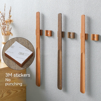 timber wood shoe horn long wall decor minimalist decor 55cm long with no nails stickers only