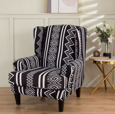 Spandex Wingback Chair Slipcovers - Large Armchair Chair Cover - 2 Piece Chair Protection Cover for Home, Office, Events