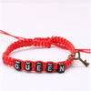 king queen couples bracelet set black and red color