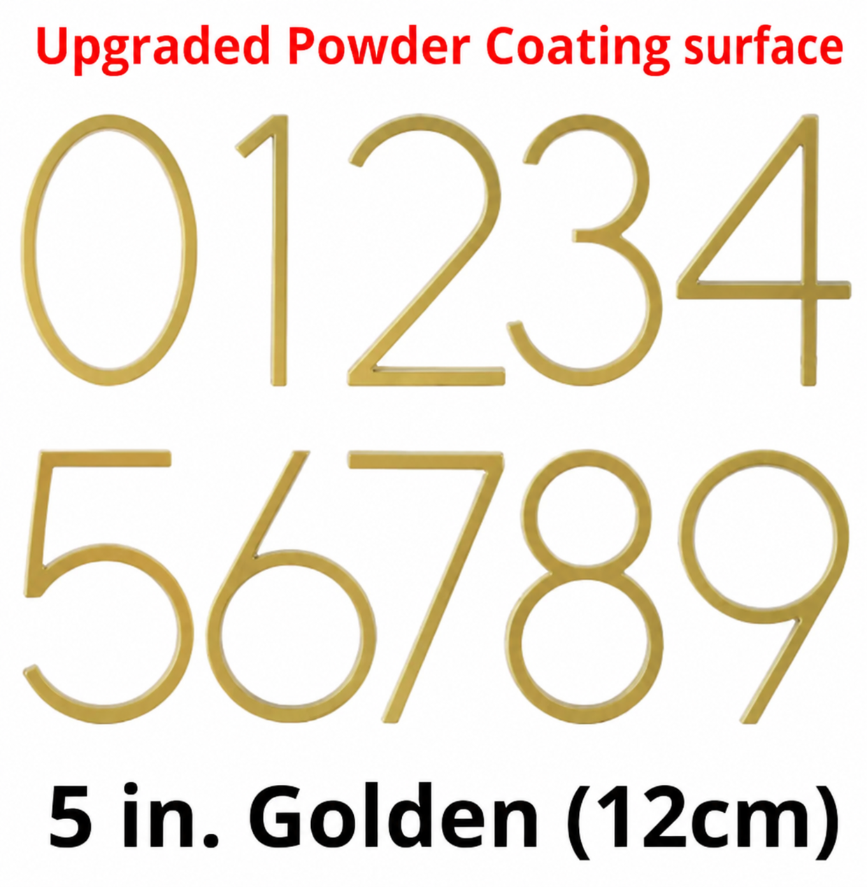 NEW! SLIMLINE Modern Gold Powder Coated Finished Floating or Flush Address House Numbers