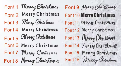personalized stocking name font options