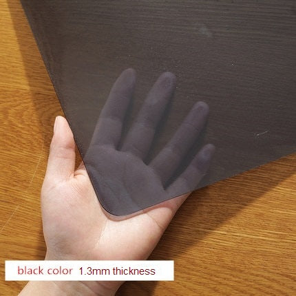 tinted black table protector 1.3mm thick pvc black plastic mat table cover