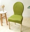 King Louis Chair Slipcover in green color - round top chair covers