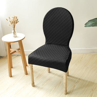 King Louis Chair Slipcover in black color - round top chair covers