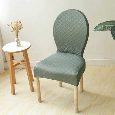 King Louis Chair Slipcover in green - round top chair covers