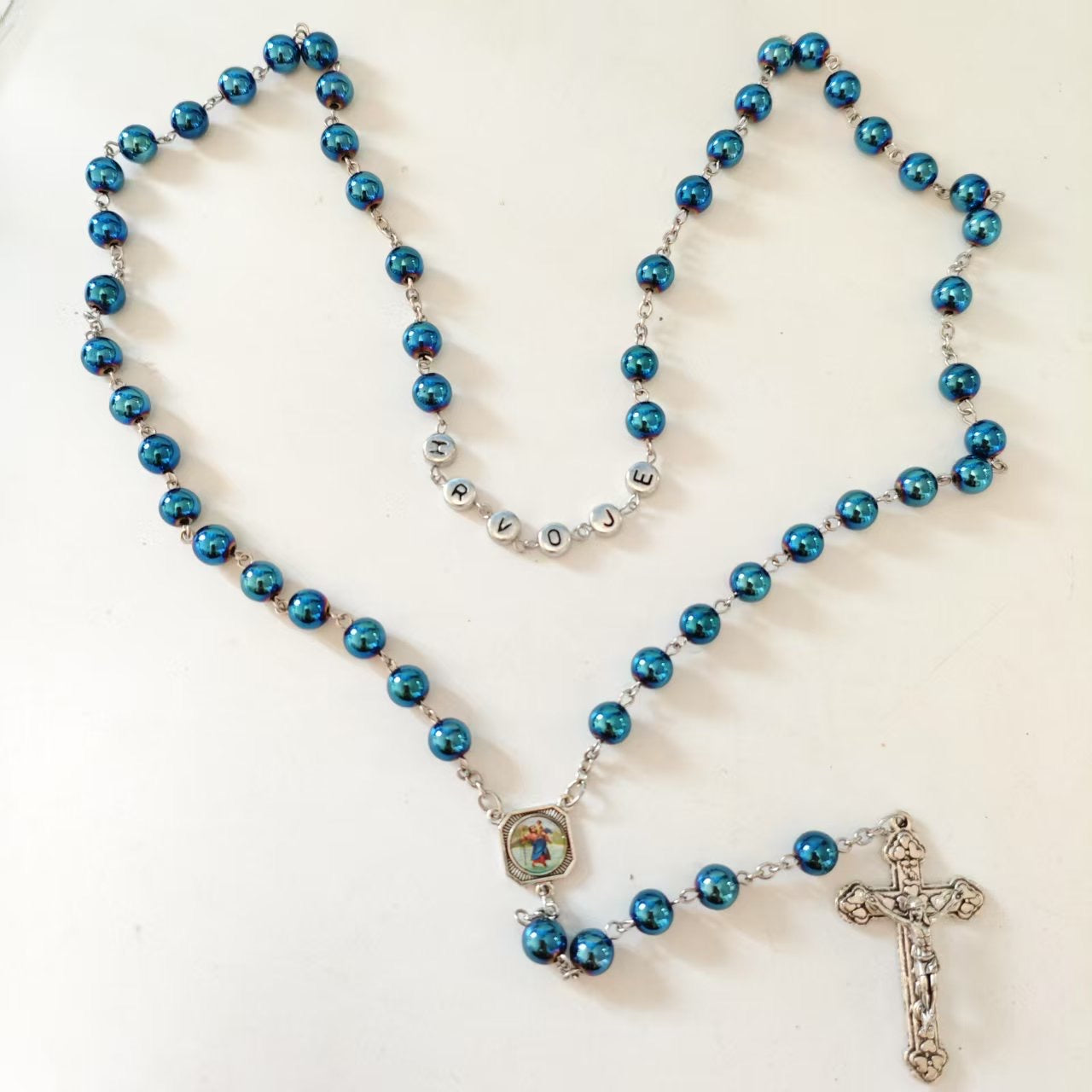 CREATEME™ St. Christopher or Mother Mary and Child Catholic Rosary