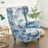 Floral Wingback Chair Slipcovers - Large Arm Chair Cover - 2 Piece Chair Protection Cover & Optional Matching Ottoman Cover