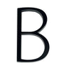 slim black floating house number letter B