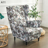 Floral Wingback Chair Slipcovers - Large Arm Chair Cover - 2 Piece Chair Protection Cover & Optional Matching Ottoman Cover