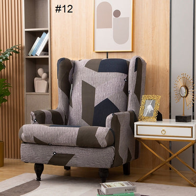 Spandex Wingback Chair Slipcovers - Large Armchair Chair Cover - 2 Piece Chair Protection Cover for Home, Office, Events
