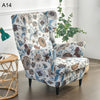 Floral Wingback Chair Slipcovers - Large Arm Chair Cover - 2 Piece Chair Protection Cover & Optional Matching Ottoman Cover