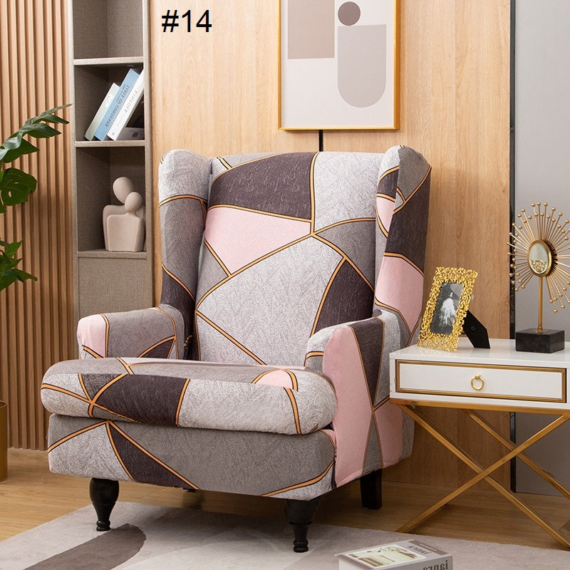 Spandex Wingback Chair Slipcovers - Large Armchair Chair Cover - 2 Piece Chair Protection Cover for Home, Office, Events