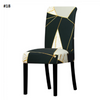dark blue with grey and white marble and gold dining chair spandex slip covers - winfinity brands