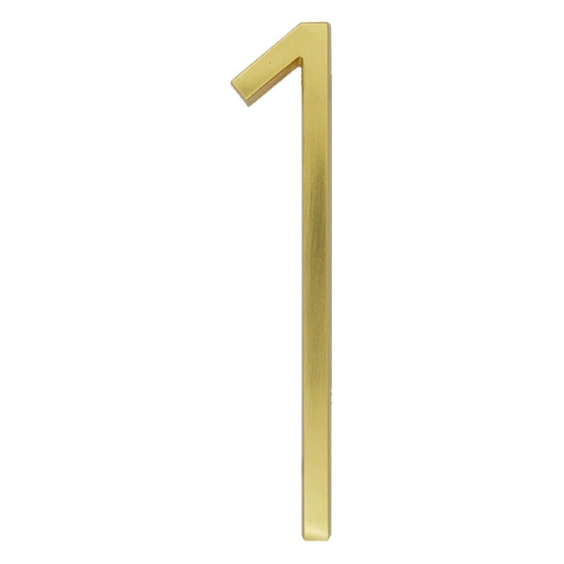 gold brass slim 5 inch house address numbers and letter floating or flush - winfinity brands