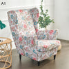 Floral Wingback Chair Slipcovers - Large Arm Chair Cover - 2 Piece Chair Protection Cover & Optional Matching Ottoman Cover