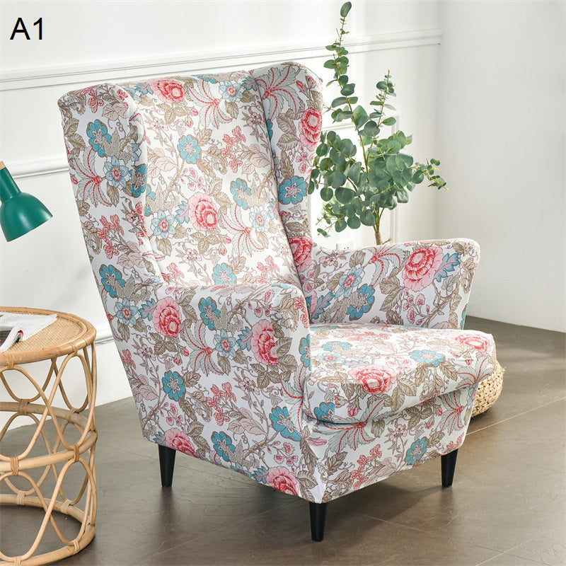 Patterned wingback chair covers sales
