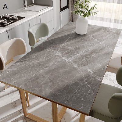 1.5mm Marble Look Table Protector, Silicone PU Leather Table Top Mat,