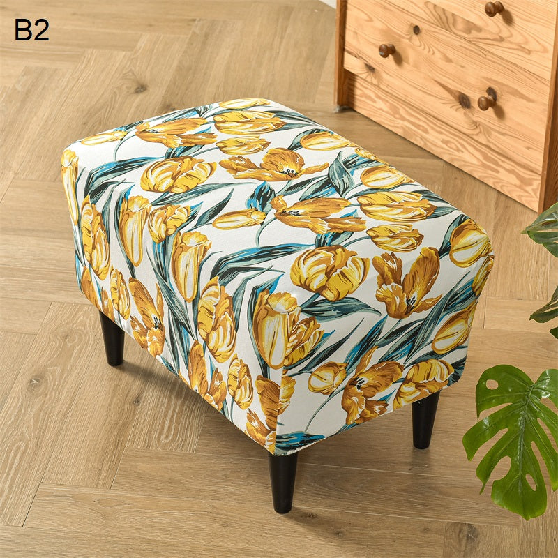 Floral Wingback Chair Slipcovers - Large Arm Chair Cover - 2 Piece Chair Protection Cover & Optional Matching Ottoman Cover