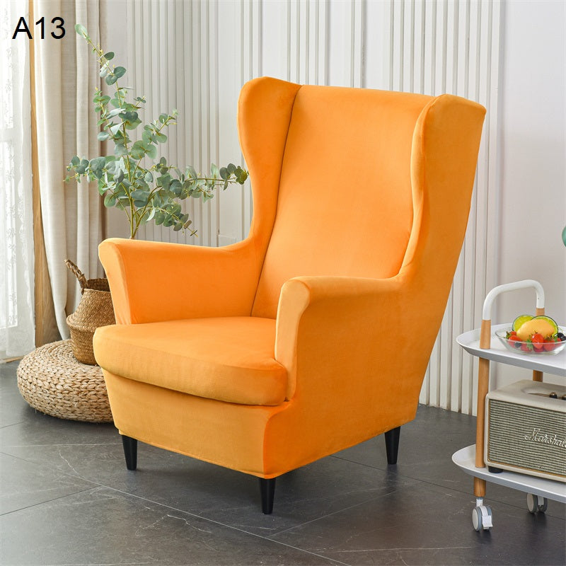 Velveteen Plush Wingback Armchair Slipcovers - Large Arm Chair Cover - 2 Piece Chair Protection Cover for Home, Office, Events