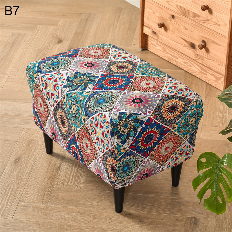 Floral Wingback Chair Slipcovers - Large Arm Chair Cover - 2 Piece Chair Protection Cover & Optional Matching Ottoman Cover