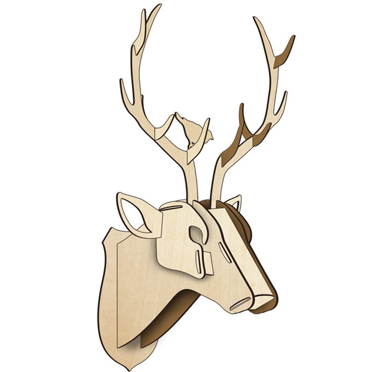 deer stag puzzle wll art wood craft wood mdf