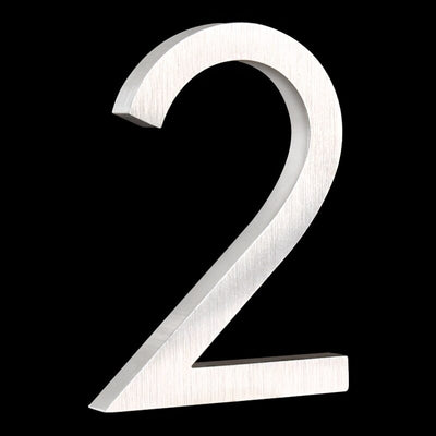3.9inch or 5.9 inch silver out door house numbers floating 2 two