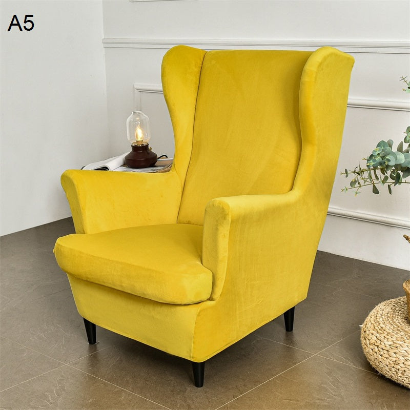 Velveteen Plush Wingback Armchair Slipcovers - Large Arm Chair Cover - 2 Piece Chair Protection Cover for Home, Office, Events