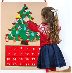 felt advent calendar tree banner for kids christmas 