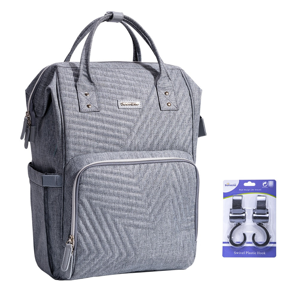 Sunveno Stylish Upgrade Open-wide Diaper Bag Backpack 