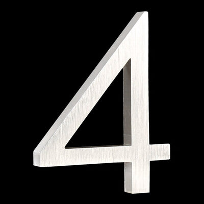 3.9inch or 5.9 inch silver out door house numbers floating 4 four