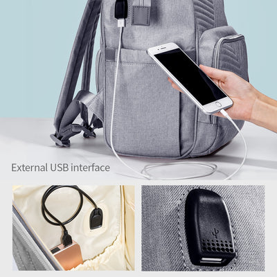 mom bag. mummy bag, diaper bag fashion diaper bag pink with USB charger port