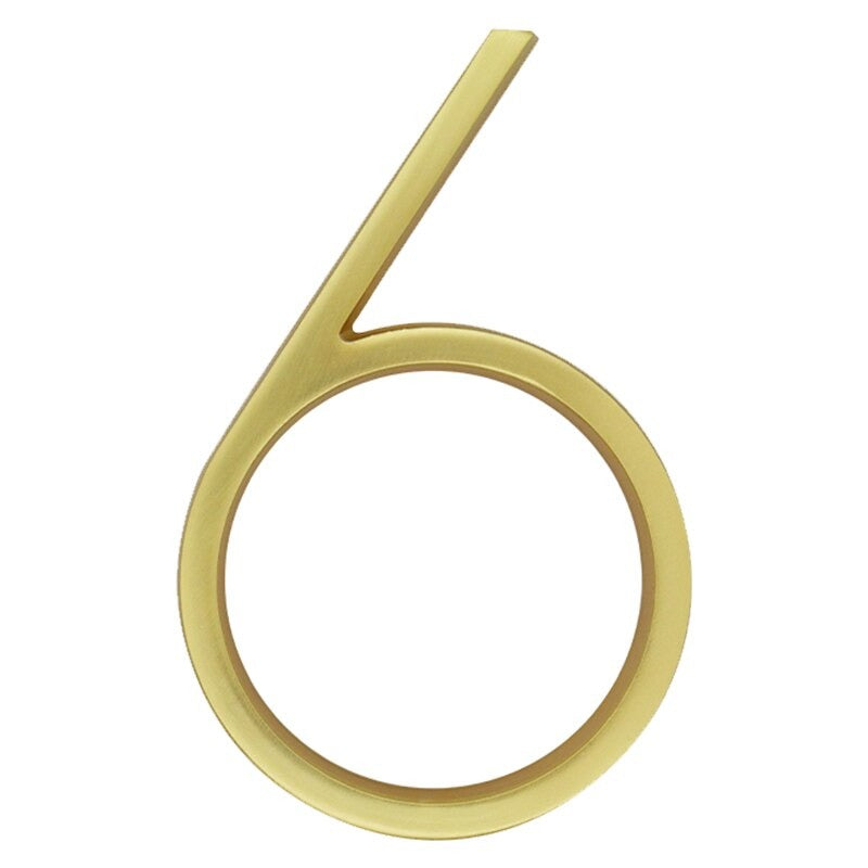 gold brass slim 5 inch house address numbers and letter floating or flush - winfinity brands