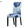 blue with pin stripes and leafs dining chair spandex slip covers - winfinity brands