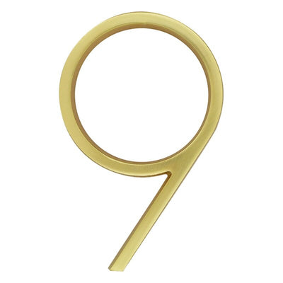 gold brass slim 5 inch house address numbers and letter floating or flush - winfinity brands