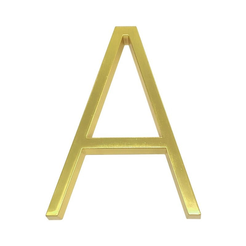 gold brass slim 5 inch house address numbers and letter floating or flush - winfinity brands