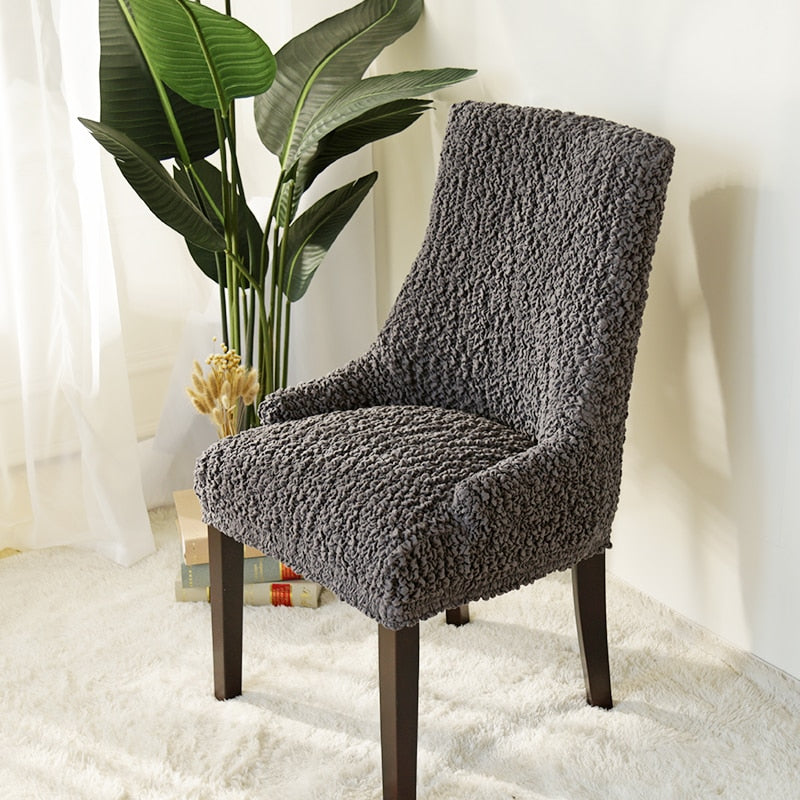 Crinkled Look Arm Chair Slipcovers/ Thick Fabric Dining Chair Cover/ Stretch Chair Cover for Home, Party, Banquet, Dinner, Celebration